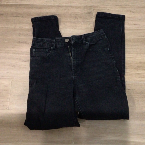 ASOS Black To Fit Waist High Rise Ankle Jeans - Picture 2 of 4